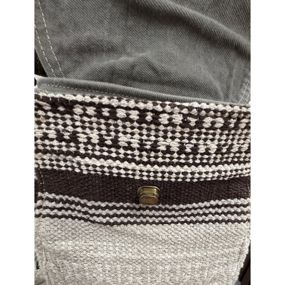 Myra Bag Convertible Crossbody Backpack Cow Hair On Hide Canvas Leather Strap - Picture 8 of 12